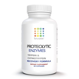 Bruizex Proteolytic Enzymes| Trypsin & Chymotrypsin Recovery Supplement for Tissue Trauma, Bruising, Swelling | Immune System Support | 60 Caps