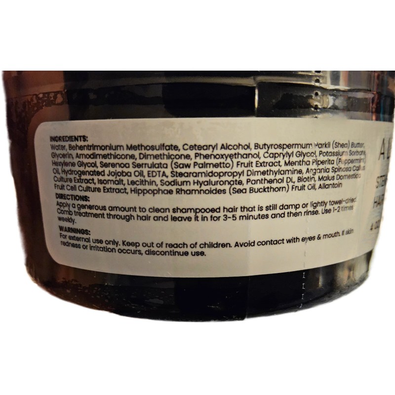 ALEVAI Stem+ Hydrating Hair Mask for Damaged, Curly, and Color-Treated