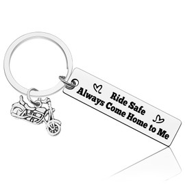 Biker Gift Ride Safe Keyring Motorcycle Jewelry Keyring for Husband Boyfriend New Driver Gift Couple Gift for Boyfriend Biker Valentine's Day Anniversary Christmas Birthday Gift Couple Keychain