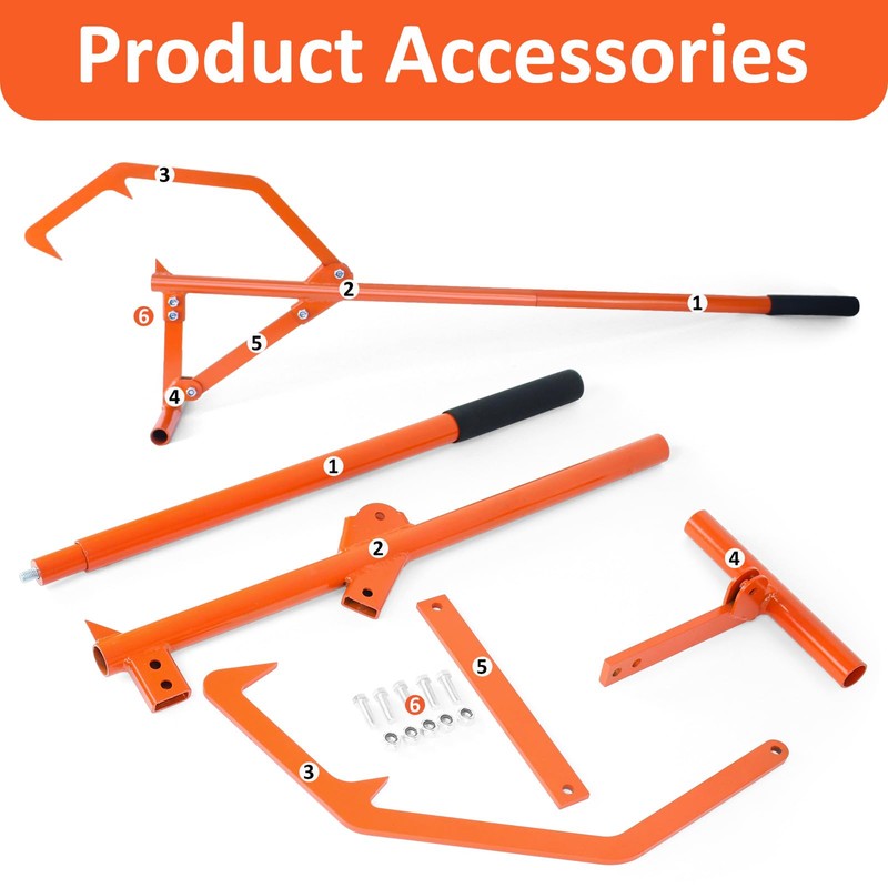 Meyoppm 51" Timberjack Log Lifter Long Hook, Heavy Duty Adjustable