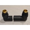 Team Controls Designer Matt Black Corner Angled Radiator Valves 15mm