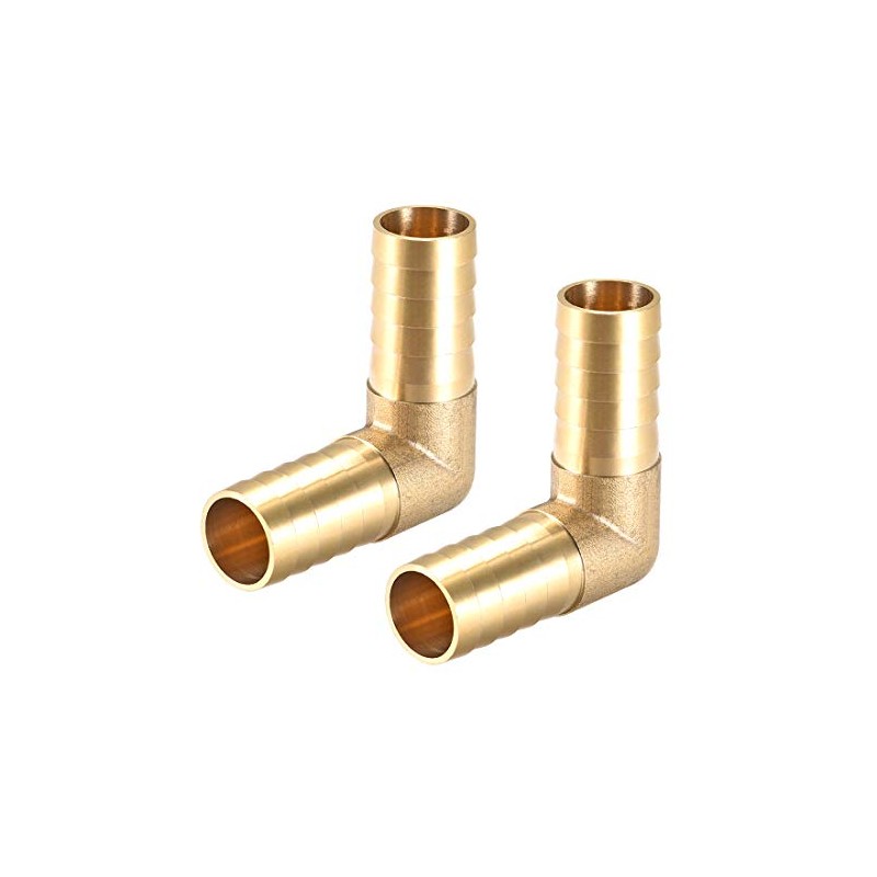 sourcing map 19mm Barb Brass Hose Fitting 90 Degree Elbow