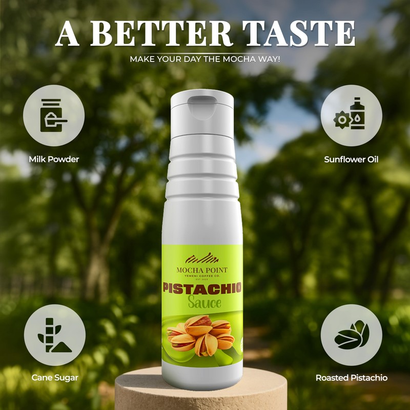 Mocha Point Pistachio Sauce – Premium Dessert & Coffee Topping