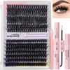 MIKIWI Lash Clusters Kit Fluffy 60D+80D Eyelash Extension Kit 280PCS
