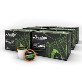 Brooklyn Beans Hazelnut Flavored Gourmet Coffee Pods, Compatible with 2.0 Keurig Coffee Pods Brewers, 72 Count