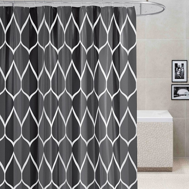 Polyester Waterproof Shower Curtain Abstract Geometric Shower Curtain Modern Luxury