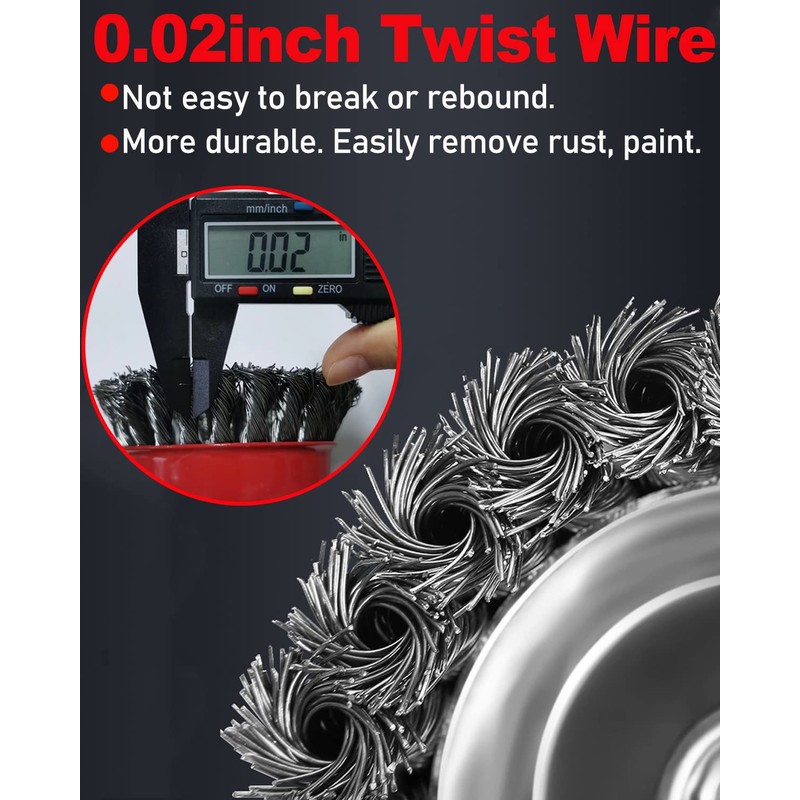 Rocaris 6 Pack Wire Wheel Cup Brush, 3 & 4