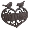 Welcome Birds Cast Iron Sign Plaque Door Wall House Gate