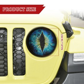 2PCS Beast Eyes Headlight Decals, 3D Stereo Eyes Headlight Decal Stickers, Round Headlight Decal, Universal Car Body Window Bumper Decoration Stickers for Jeep Wrangler (Rose red)