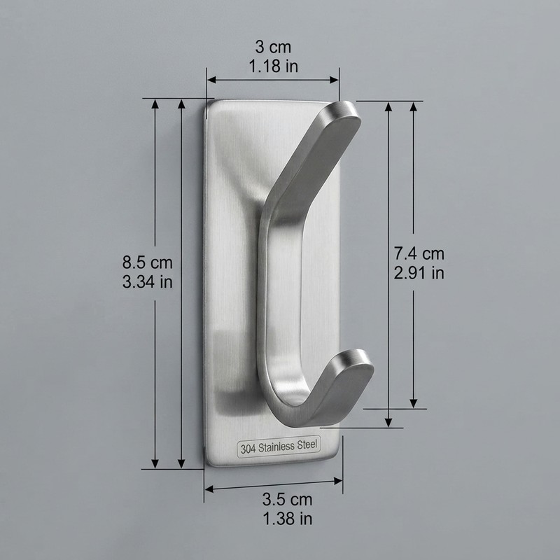 Double Adhesive Wall Hooks for Towel & Coat Storage –