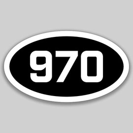 DHDM 970 Area Code Sticker Colorado Fort Collins Grand Junction Greeley City Pride Love | 5-Inches by 3-Inches | Premium Quality Vinyl UV Resistant Laminate PD2422