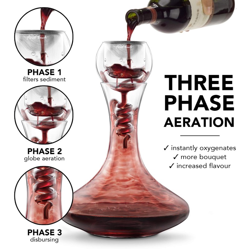Final Touch Twister Glass Aerator & Decanter Set - 3