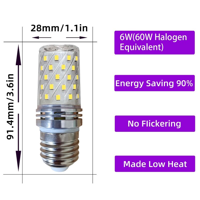 LIENNGKE 6 Pack E26 LED Light Bulbs 60w Halogen Equivalent
