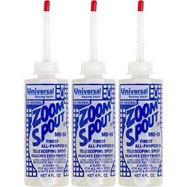 Universal Sewing Machine Oil in Zoom Spout Oiler – Lily White Oil (Stainless) for Sewing Machines, Textile Machinery and Parts (3 Bottles)