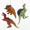 Kurt Adler 1 Set 3 Assorted Plastic 4 Inch Dinosaur Ornaments