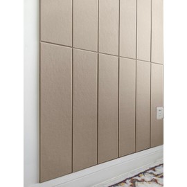 Shiplap Felt Wall Panels for Interior Wall Decor, Accent Wall Paneling for Bedroom Living Room & Office, Peel and Stick, Sound Absorbing – 24 Pack Felt Wall Tiles with Adhesive - Camel