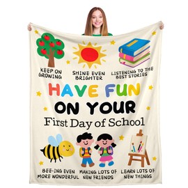 Back to School Supplies for Kids, Back to School Throw Blankets Bulk, Dorm Room Essentials for Guys, First Day of Sch-ool Gifts for Girls Boys Student, First Day of Senior Year Gifts for Teen 40"*50"