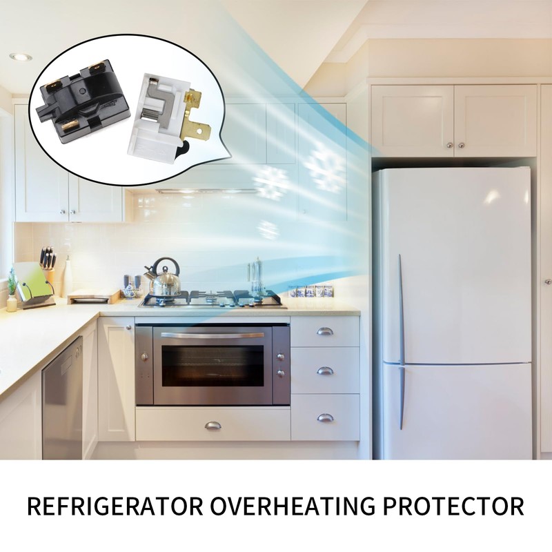 Jawfait PTC Refrigerator Start Relay and Overload Protector Kit, QP2-15