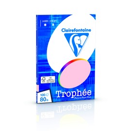 Clairefontaine 4100C Trophée PPP Printer Paper for All Laser Printers, Copiers and Inkjet Printers, DIN A4 (21 x 29.7 cm), 80 g, 1 Ream of 100 Sheets, Assorted Pastel
