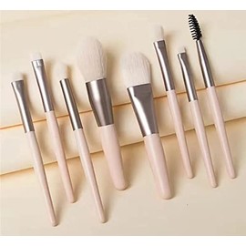 Nude colour 8 piece travel makeup brush set