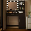 Palimder Vanity Desk with Mirror & Light, Large Drawer &