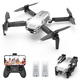 Drones for Kids - Mini Drone with Camera for Adults and Beginners, RC Helicopter Toys Gifts for Boys Girls, 1080P HD Foldable FPV Drone with One Key Start/Land, Altitude Hold, Gesture Selfie, 2 Batteries, Silver