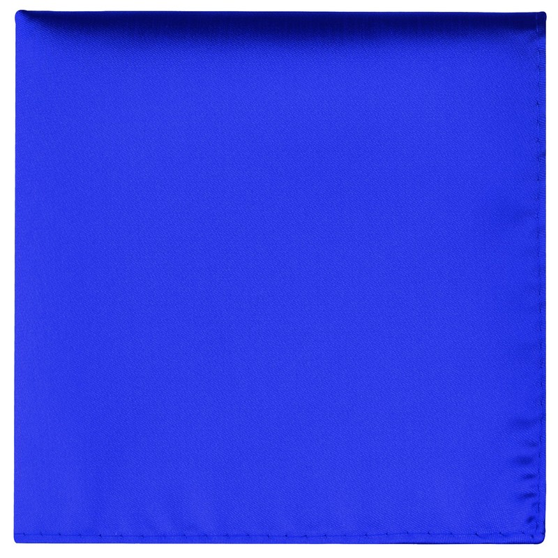 Branduce Royal Blue Pocket Square for Men Plain Silk Blend