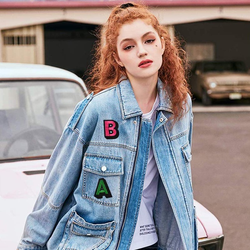 26 English Letters Patches Denim Fabric Letter Embroidery Patches Iron