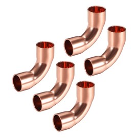 sourcing map 90 Degree Copper Elbow Copper Pipe Fitting Connector for Plumbing 5 Pieces 5/16 Inch (7.94 mm)
