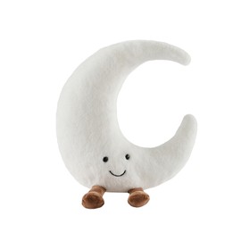 EUEGWYX Moon Shaped Plush Pillow 12" Cute Smiling Fun Filled Pillow Moon and Sunshine Stuffed Animal Soft Toy for Birthday Gift