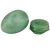 KYEYGWO Green Aventurine Carved Eggs with Stand, Healing Crystal Meditation