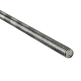 Merriway BH03015 (2 Pcs) Steel Studding Threaded Bar Rod, M6 x 0.3M (1/4 inch x 12 inch) Zinc Plated - Pack of 2 Pieces