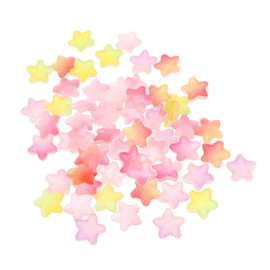 TEHAUX 120pcs Gradient Star Shaped Resin Beads for DIY Mobile Shell Decoration Versatile Craft Accessories for Scrapbooking Hair and Stationery Projects