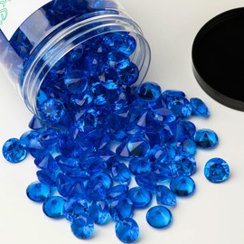 AiFanS - Relleno de jarrón para centros de mesa, 300 abalorio de relleno de jarrón de 3/4 pulgadas, mármoles de diamante para jarrones, color azul