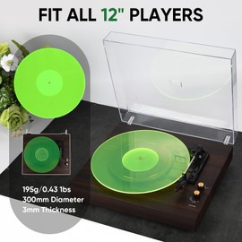Acrylic Turntable Mat Record Slipmat: 12 Inch Platter Vinyl Slip Mats Record Player Accessories for Anti Static, Enhanced Sound Quality, Reduce Noise(Green)