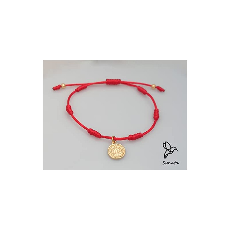Synata Pulsera de 7 Nudos Pulsera Protección Buena Suerte Medalla