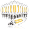 ALAMPEVER 12 Pack Chandelier Light Bulbs 100 Watt Equivalent, 800LM