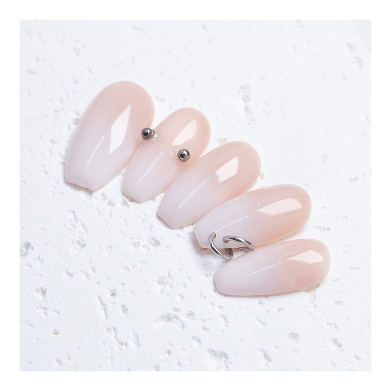 White Gothic Ombre Handmade Nail Tips - Short Coffin /