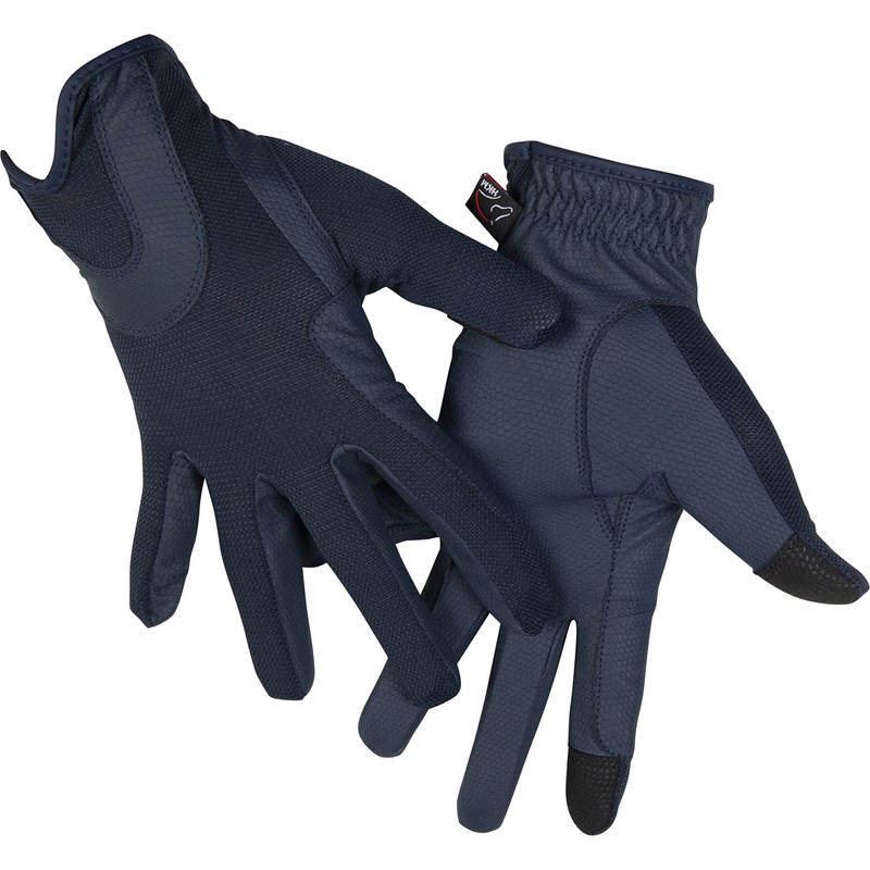 HKM Children's Riding Gloves Grip Mesh Dark Blue 8 Years