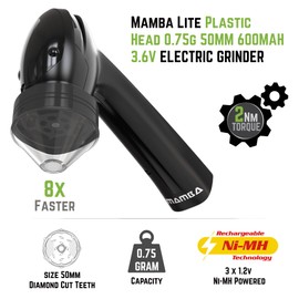 Mamba Lite 0.75g Black All-Plastic Head USB Electric Herb Grinder. Small Portable Herbal Machine & Spice Mill for the Kitchen