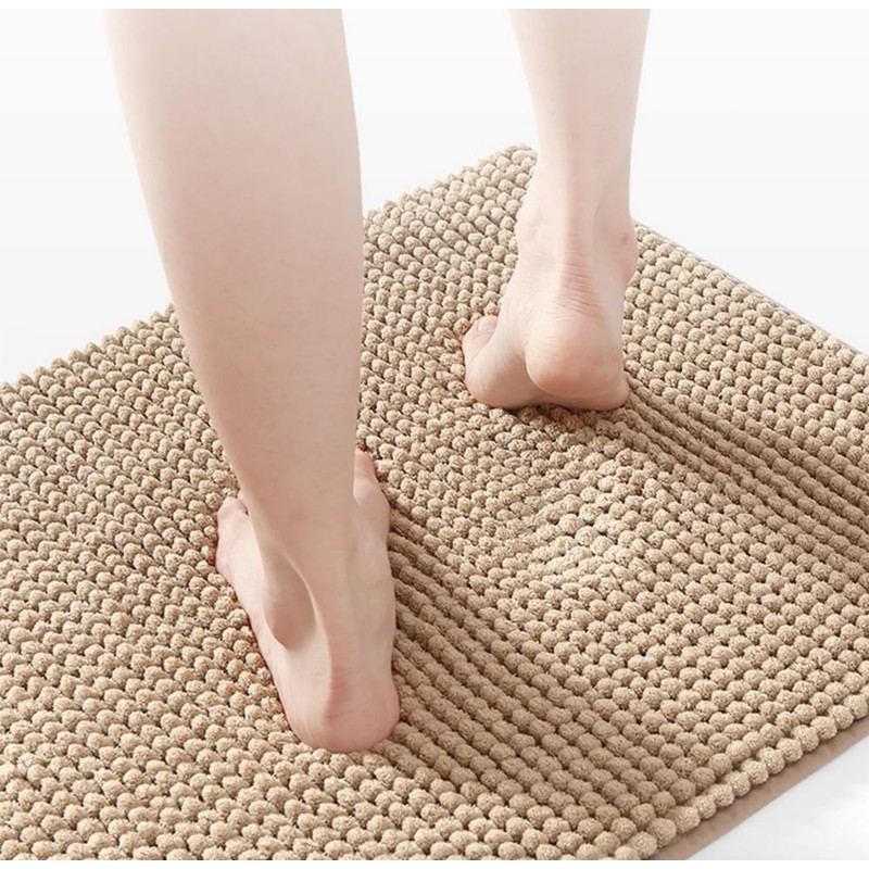 LEZUAN Chenille Bath Mat, Soft Bath Mat, Non-Slip Bath Mat,
