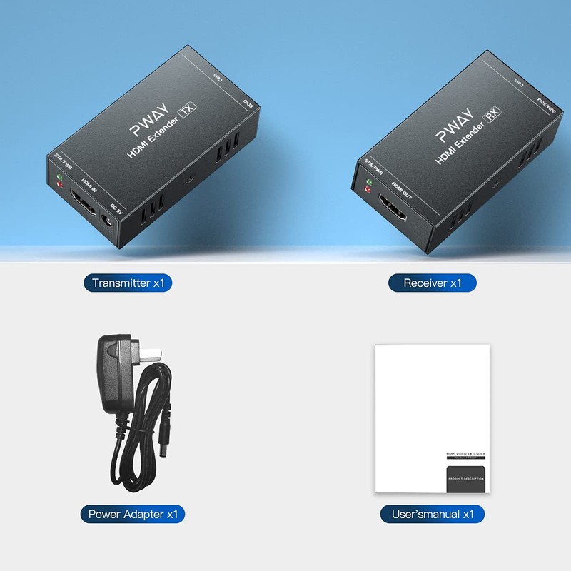 HDMI Extender 165ft Over Single Cat5e/6 Ethernet, Extend 1080P@60Hz Video