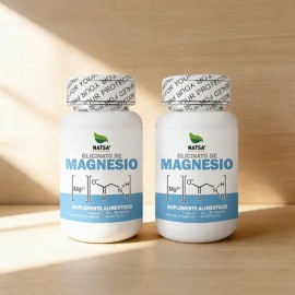 Glicinato De Magnesio 200 Cápsulas, 2 Frascos C/100 Caps Cu