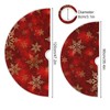 Christmas Tree Skirt Gold Snowflake Ornaments Christmas Tree Mat for