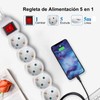 EXTRASTAR 5M Long Power Strip with 5 Sockets and Switch