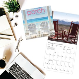 Graphique 2026 On the Porch Wall Calendar | 12” x 12” | Thick Paper | Home & Office Organizer | Large Monthly Grid | 3 Languages & Marked Holidays | 4 Month Preview Page for 2027