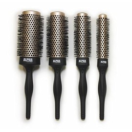 Nano Thermal ceramic Ionic Boar Bristle Professional Hair Brush 4 pc Set (Champagne) By Alpha New York