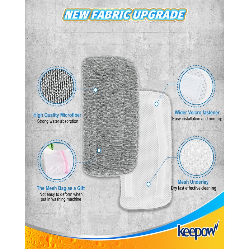 KEEPOW Steam Mop Pads Compatible with Mxnsewr Steam Mop, Compatible