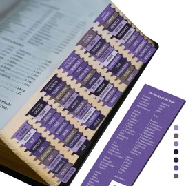 Saintilway Productions - Bible Tabs Premium Tear Resistant Bible Tabs – Easy to Apply, Laminated for Durability – Old & New Testament – Perfect for All Bibles - for Women and Men (Ultra Violet)