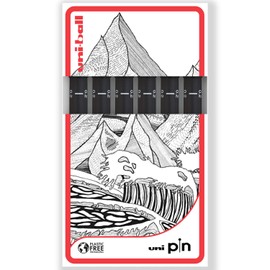 uni-ball PIN Fineliners | Black Fine Tipped Writing Pens | Water & Fade Resistant Ink | Ideal for Sketching, Scrapbooking, Outlining, Art, Technical Drawing | In Gift Box (Pack of 6, 0.2mm)